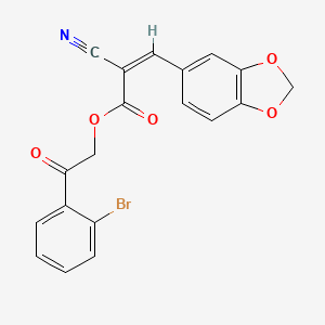 [2-(2-bromophenyl)-2-oxoethyl] (Z)-3-(1,3-benzodioxol-5-yl)-2-cyanoprop-2-enoate