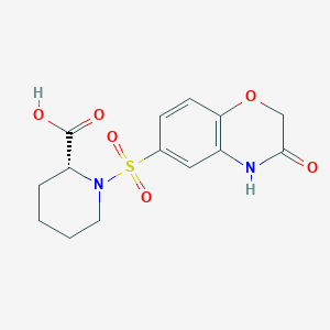 (2R)-1-[(3-oxo-4H-1,4-benzoxazin-6-yl)sulfonyl]piperidine-2-carboxylic acid