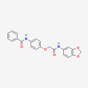 molecular formula C22H18N2O5 B7644912 N-[4-[2-(1,3-benzodioxol-5-ylamino)-2-oxoethoxy]phenyl]benzamide 