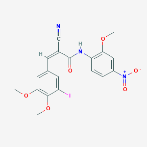 molecular formula C19H16IN3O6 B7644919 (Z)-2-cyano-3-(3-iodo-4,5-dimethoxyphenyl)-N-(2-methoxy-4-nitrophenyl)prop-2-enamide 