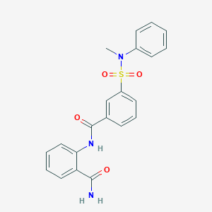 molecular formula C21H19N3O4S B7644929 2-[[3-[Methyl(phenyl)sulfamoyl]benzoyl]amino]benzamide 