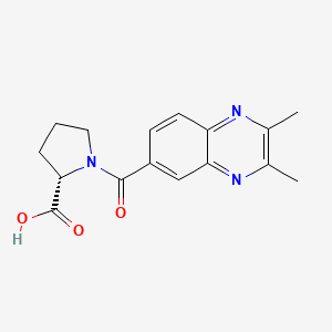 molecular formula C16H17N3O3 B7644970 (2S)-1-(2,3-dimethylquinoxaline-6-carbonyl)pyrrolidine-2-carboxylic acid 