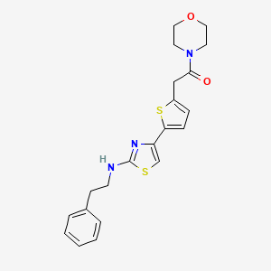 1-Morpholin-4-yl-2-[5-[2-(2-phenylethylamino)-1,3-thiazol-4-yl]thiophen-2-yl]ethanone