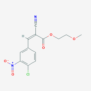 molecular formula C13H11ClN2O5 B7644993 2-methoxyethyl (Z)-3-(4-chloro-3-nitrophenyl)-2-cyanoprop-2-enoate 