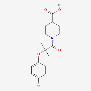 1-[2-(4-Chlorophenoxy)-2-methylpropanoyl]piperidine-4-carboxylic acid