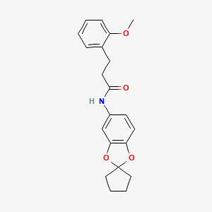 3-(2-methoxyphenyl)-N-spiro[1,3-benzodioxole-2,1'-cyclopentane]-5-ylpropanamide