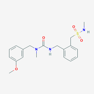 molecular formula C19H25N3O4S B7645015 1-[(3-Methoxyphenyl)methyl]-1-methyl-3-[[2-(methylsulfamoylmethyl)phenyl]methyl]urea 