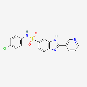 molecular formula C18H13ClN4O2S B7645021 N-(4-chlorophenyl)-2-pyridin-3-yl-3H-benzimidazole-5-sulfonamide 