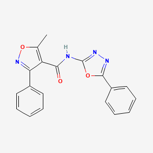 molecular formula C19H14N4O3 B7645026 5-methyl-3-phenyl-N-(5-phenyl-1,3,4-oxadiazol-2-yl)-1,2-oxazole-4-carboxamide 