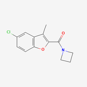 molecular formula C13H12ClNO2 B7645040 Azetidin-1-yl-(5-chloro-3-methyl-1-benzofuran-2-yl)methanone 