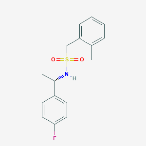 molecular formula C16H18FNO2S B7645067 N-[(1S)-1-(4-fluorophenyl)ethyl]-1-(2-methylphenyl)methanesulfonamide 