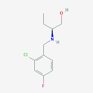 molecular formula C11H15ClFNO B7645079 (2S)-2-[(2-chloro-4-fluorophenyl)methylamino]butan-1-ol 