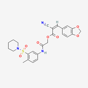 [2-(4-methyl-3-piperidin-1-ylsulfonylanilino)-2-oxoethyl] (Z)-3-(1,3-benzodioxol-5-yl)-2-cyanoprop-2-enoate