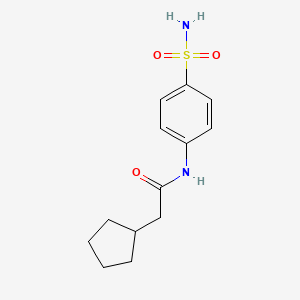 molecular formula C13H18N2O3S B7645094 2-cyclopentyl-N-(4-sulfamoylphenyl)acetamide 