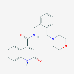 N-[[2-(morpholin-4-ylmethyl)phenyl]methyl]-2-oxo-1H-quinoline-4-carboxamide