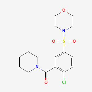 molecular formula C16H21ClN2O4S B7645153 ethyl 3-[6-fluoro-1,1-dioxido-2-(pyrrolidin-1-ylcarbonyl)-4H-1,4-benzothiazin-4-yl]benzoate 