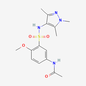 N-[4-methoxy-3-[(1,3,5-trimethylpyrazol-4-yl)sulfamoyl]phenyl]acetamide