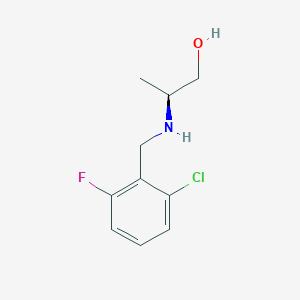 molecular formula C10H13ClFNO B7645207 (2S)-2-[(2-chloro-6-fluorophenyl)methylamino]propan-1-ol 