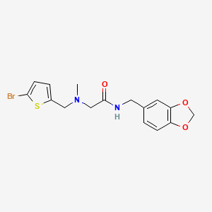 N-(1,3-benzodioxol-5-ylmethyl)-2-[(5-bromothiophen-2-yl)methyl-methylamino]acetamide