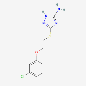 molecular formula C10H11ClN4OS B7645236 3-[2-(3-chlorophenoxy)ethylsulfanyl]-1H-1,2,4-triazol-5-amine 