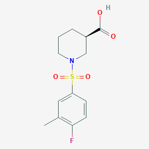 molecular formula C13H16FNO4S B7645269 (3R)-1-(4-fluoro-3-methylphenyl)sulfonylpiperidine-3-carboxylic acid 