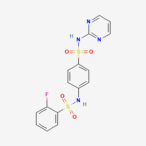 2-fluoro-N-[4-(pyrimidin-2-ylsulfamoyl)phenyl]benzenesulfonamide