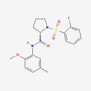 (2S)-1-(2-fluorophenyl)sulfonyl-N-(2-methoxy-5-methylphenyl)pyrrolidine-2-carboxamide