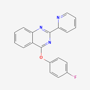 molecular formula C19H12FN3O B7645327 4-(4-Fluorophenoxy)-2-pyridin-2-ylquinazoline 