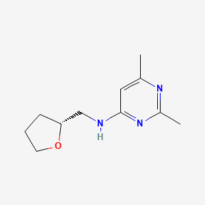 molecular formula C11H17N3O B7645345 2,6-dimethyl-N-[[(2R)-oxolan-2-yl]methyl]pyrimidin-4-amine 