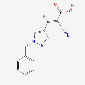 molecular formula C14H11N3O2 B7645353 (E)-3-(1-benzylpyrazol-4-yl)-2-cyanoprop-2-enoic acid 