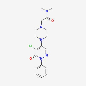 molecular formula C18H22ClN5O2 B7645358 2-[4-(5-chloro-6-oxo-1-phenylpyridazin-4-yl)piperazin-1-yl]-N,N-dimethylacetamide 