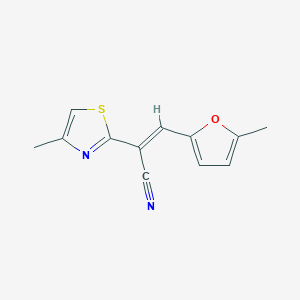 (E)-3-(5-methylfuran-2-yl)-2-(4-methyl-1,3-thiazol-2-yl)prop-2-enenitrile