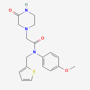 N-(4-methoxyphenyl)-2-(3-oxopiperazin-1-yl)-N-(thiophen-2-ylmethyl)acetamide