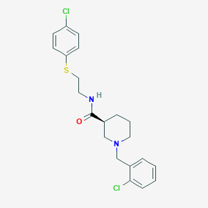 (3S)-1-[(2-chlorophenyl)methyl]-N-[2-(4-chlorophenyl)sulfanylethyl]piperidine-3-carboxamide