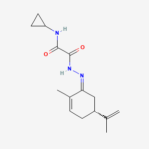 molecular formula C15H21N3O2 B7645439 N-cyclopropyl-N'-[(Z)-[(5R)-2-methyl-5-prop-1-en-2-ylcyclohex-2-en-1-ylidene]amino]oxamide 