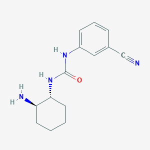 molecular formula C14H18N4O B7645452 1-[(1R,2R)-2-aminocyclohexyl]-3-(3-cyanophenyl)urea 