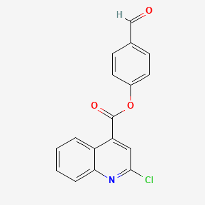 molecular formula C17H10ClNO3 B7645493 4-Formylphenyl 2-chloroquinoline-4-carboxylate 