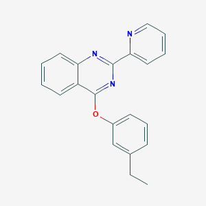 molecular formula C21H17N3O B7645502 4-(3-Ethylphenoxy)-2-(pyridin-2-yl)quinazoline 