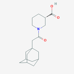 molecular formula C18H27NO3 B7645516 (3S)-1-[2-(1-adamantyl)acetyl]piperidine-3-carboxylic acid 