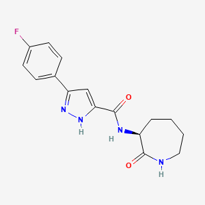 3-(4-fluorophenyl)-N-[(3S)-2-oxoazepan-3-yl]-1H-pyrazole-5-carboxamide