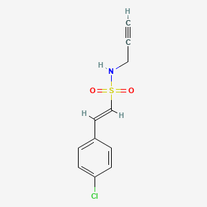 molecular formula C11H10ClNO2S B7645616 2-(4-chlorophenyl)-N-(prop-2-yn-1-yl)ethene-1-sulfonamide 