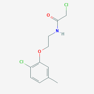 molecular formula C11H13Cl2NO2 B7645626 2-chloro-N-[2-(2-chloro-5-methylphenoxy)ethyl]acetamide 