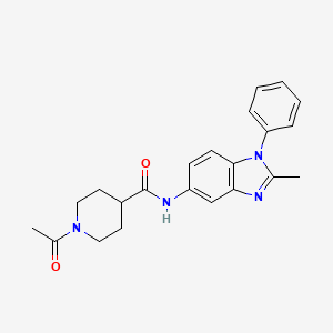 1-acetyl-N-(2-methyl-1-phenylbenzimidazol-5-yl)piperidine-4-carboxamide