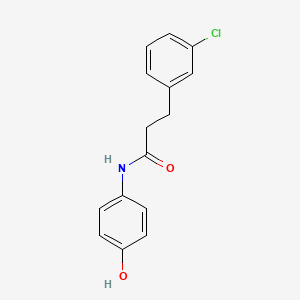 molecular formula C15H14ClNO2 B7645691 3-(3-chlorophenyl)-N-(4-hydroxyphenyl)propanamide 