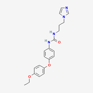 molecular formula C21H24N4O3 B7645734 1-[4-(4-Ethoxyphenoxy)phenyl]-3-(3-imidazol-1-ylpropyl)urea 