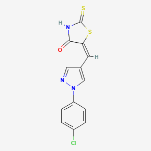 (5E)-5-[[1-(4-chlorophenyl)pyrazol-4-yl]methylidene]-2-sulfanylidene-1,3-thiazolidin-4-one