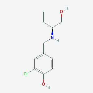 molecular formula C11H16ClNO2 B7645745 2-chloro-4-[[[(2S)-1-hydroxybutan-2-yl]amino]methyl]phenol 