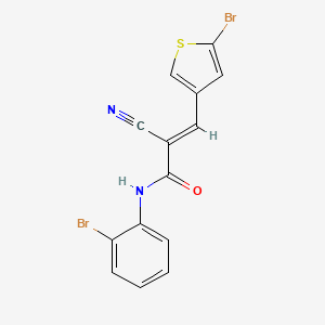 molecular formula C14H8Br2N2OS B7645752 N-(2-bromophenyl)-3-(5-bromothiophen-3-yl)-2-cyanoprop-2-enamide 