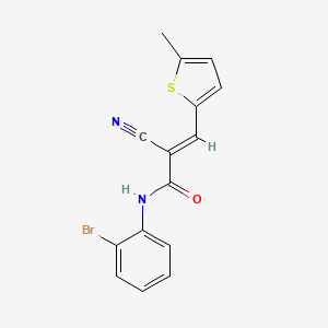 molecular formula C15H11BrN2OS B7645755 N-(2-bromophenyl)-2-cyano-3-(5-methylthiophen-2-yl)prop-2-enamide 