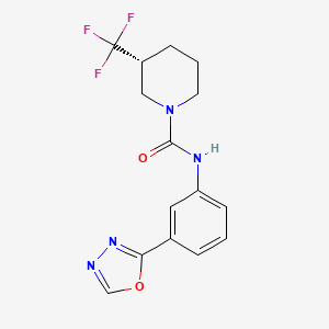 (3R)-N-[3-(1,3,4-oxadiazol-2-yl)phenyl]-3-(trifluoromethyl)piperidine-1-carboxamide